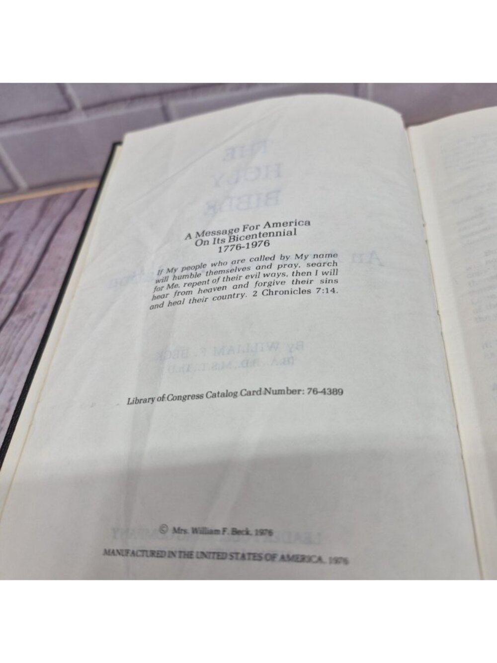 The Holy Bible An American Translation 1976 Bicentennial William F. Beck - Picture 5 of 9